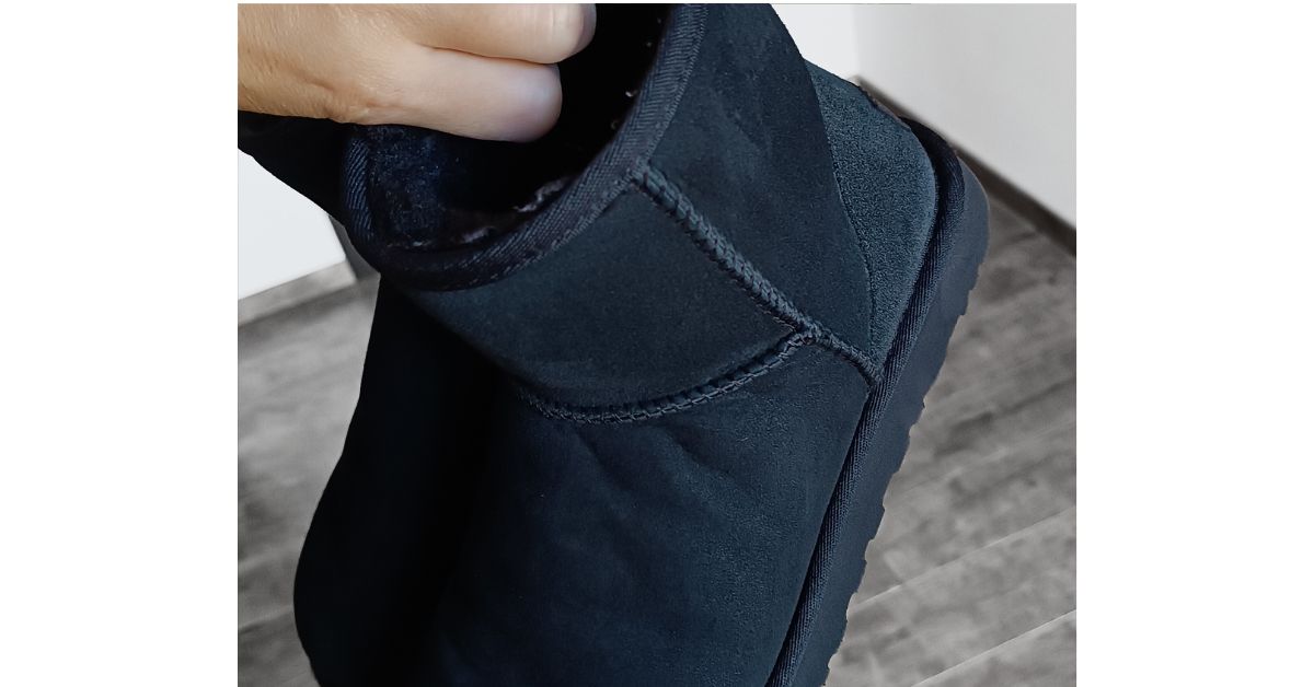 Vyšisované  a vybledlé UGG se skvrnami od soli oprava renovace barvení doma suede renovator 128 black 6